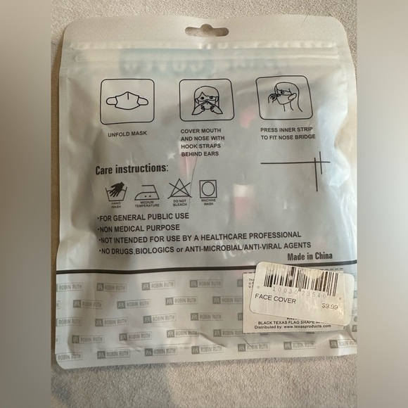 Texas washable and reusable face mask - new in package. - Picture 3 of 5